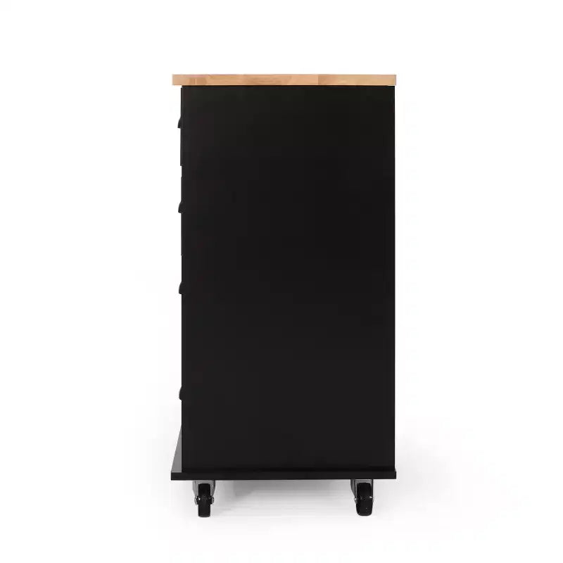 Okak Kitchen Island Table with Storage, Kitchen Island On Wheels with Worktop, Cabinet and Drawers, Kitchen Cart for Kitchen, Dining Room