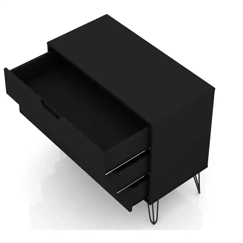 Rockefeller 35 Dresser in Black (3-Drawer)
