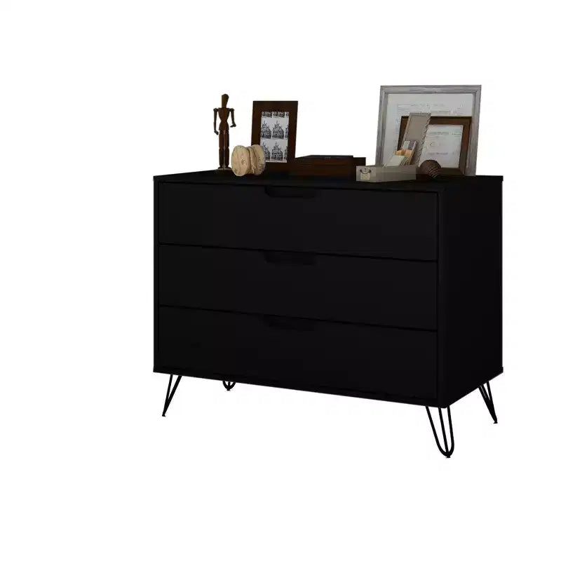 Rockefeller 35 Dresser in Black (3-Drawer)