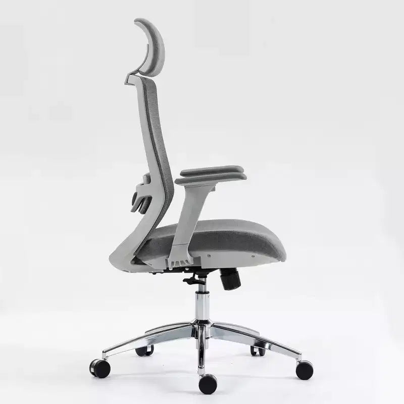 Homy Casa Ergonomic Mesh Executive Office Chair with Adjustable Headrest, 120 Recline and 360 Swivel Chrome Base, Gray