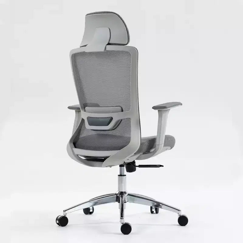 Homy Casa Ergonomic Mesh Executive Office Chair with Adjustable Headrest, 120 Recline and 360 Swivel Chrome Base, Gray