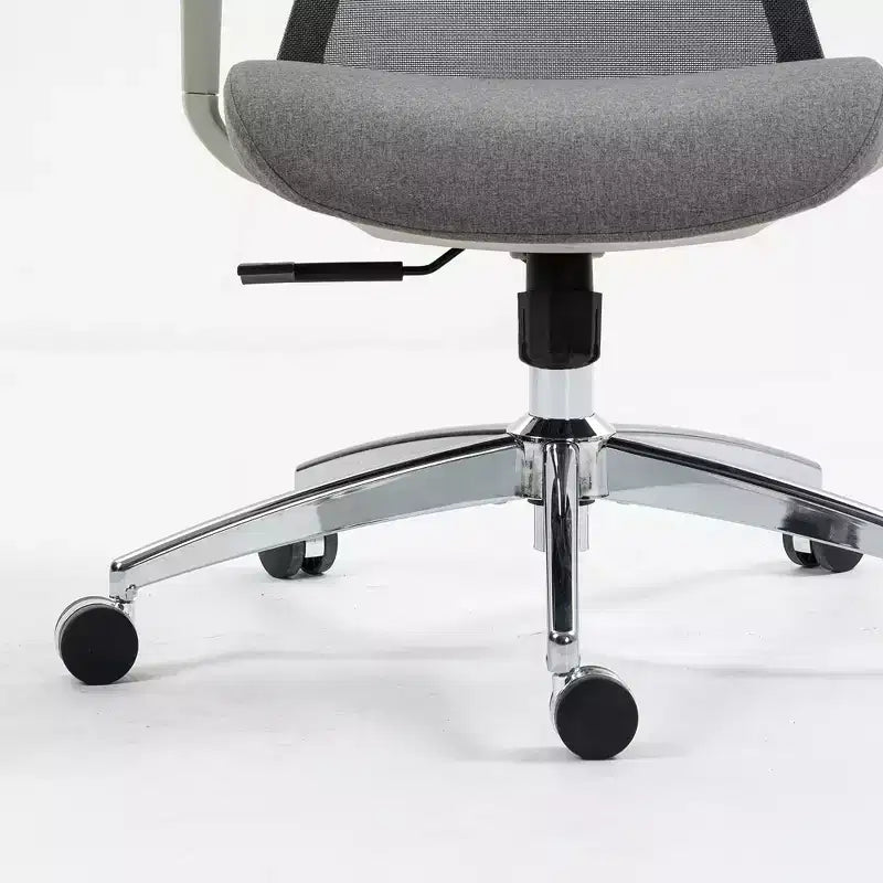 Homy Casa Ergonomic Mesh Executive Office Chair with Adjustable Headrest, 120 Recline and 360 Swivel Chrome Base, Gray