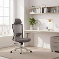 Homy Casa Ergonomic Mesh Executive Office Chair with Adjustable Headrest, 120 Recline and 360 Swivel Chrome Base, Gray