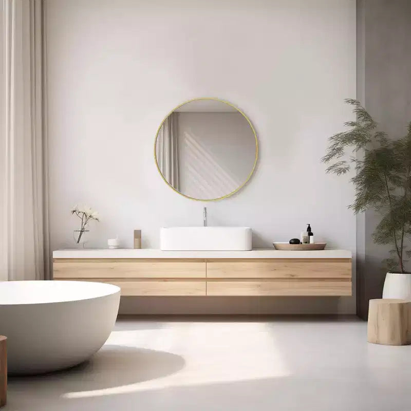 Okak 20/24/30Inch Round Bathroom Wall Mirror, Wall-Mount Vanity Mirrors for Over Sink, Circle Mirror for Bathroom, Entryway, Bedroom, Vanity