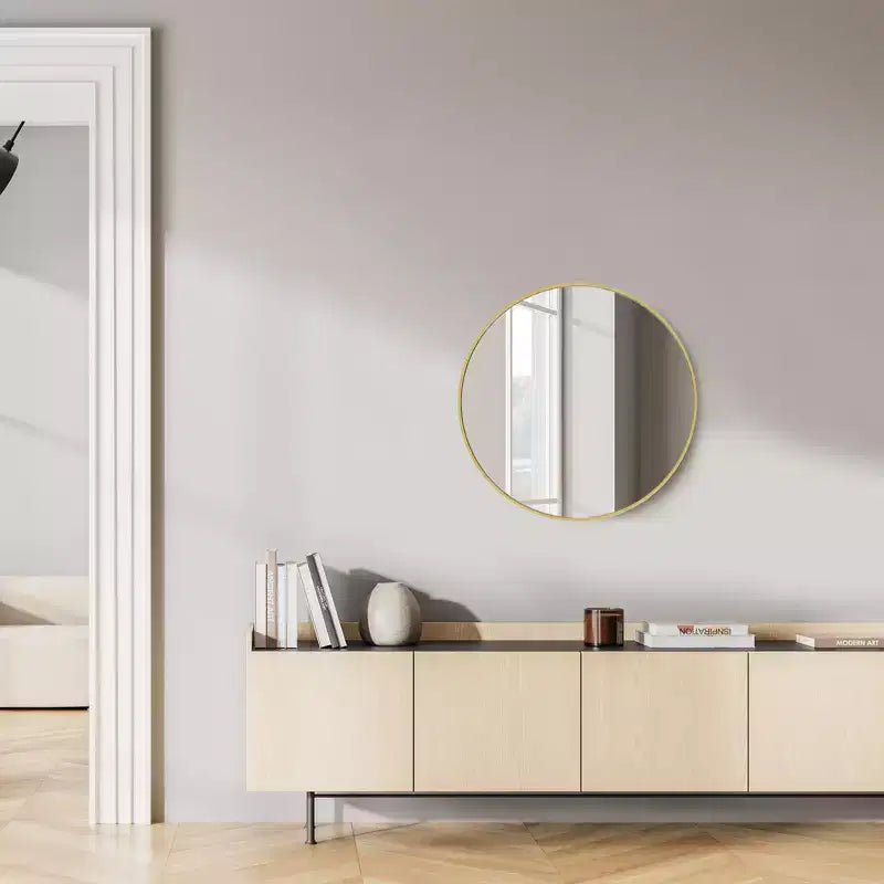 Okak 20/24/30Inch Round Bathroom Wall Mirror, Wall-Mount Vanity Mirrors for Over Sink, Circle Mirror for Bathroom, Entryway, Bedroom, Vanity