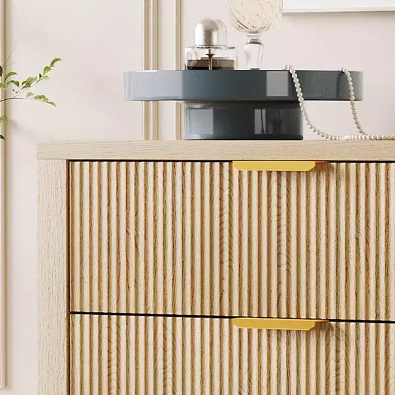 Slim Dresser for Small Spaces,Fluted 5 Drawer Dresse for Bedroom Apartment,