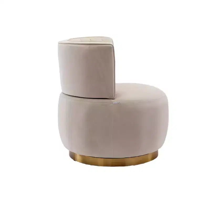 360 Swivel Accent Chair Barrel Chair Velvet Upholstered Armchair Round Cuddle Reading Chair Vanity Chair - ModernLuxe