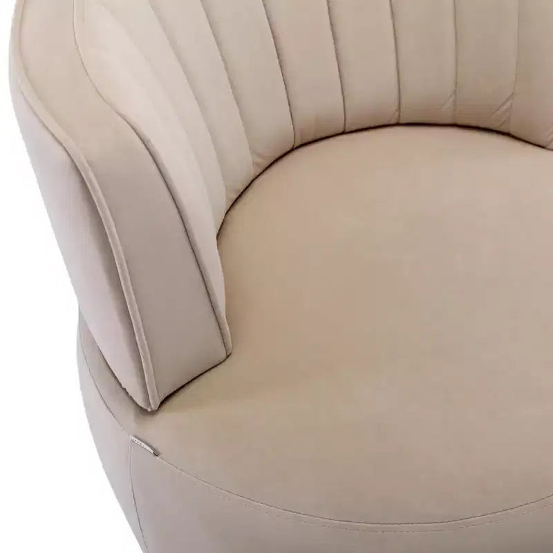 360 Swivel Accent Chair Barrel Chair Velvet Upholstered Armchair Round Cuddle Reading Chair Vanity Chair - ModernLuxe