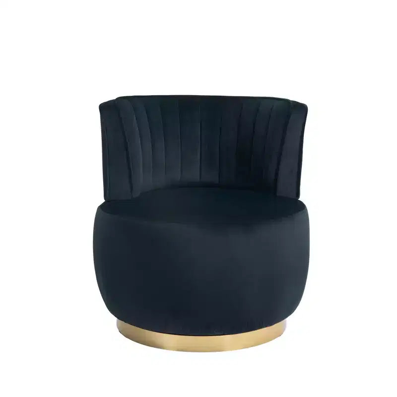 360 Swivel Accent Chair Barrel Chair Velvet Upholstered Armchair Round Cuddle Reading Chair Vanity Chair - ModernLuxe