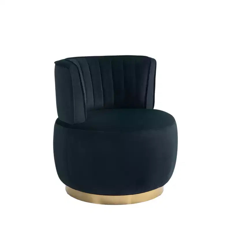 360 Swivel Accent Chair Barrel Chair Velvet Upholstered Armchair Round Cuddle Reading Chair Vanity Chair - ModernLuxe