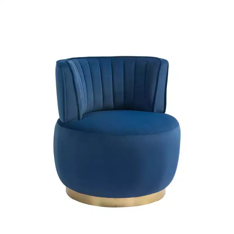360 Swivel Accent Chair Barrel Chair Velvet Upholstered Armchair Round Cuddle Reading Chair Vanity Chair - ModernLuxe
