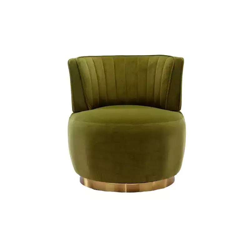 360 Swivel Accent Chair Barrel Chair Velvet Upholstered Armchair Round Cuddle Reading Chair Vanity Chair - ModernLuxe