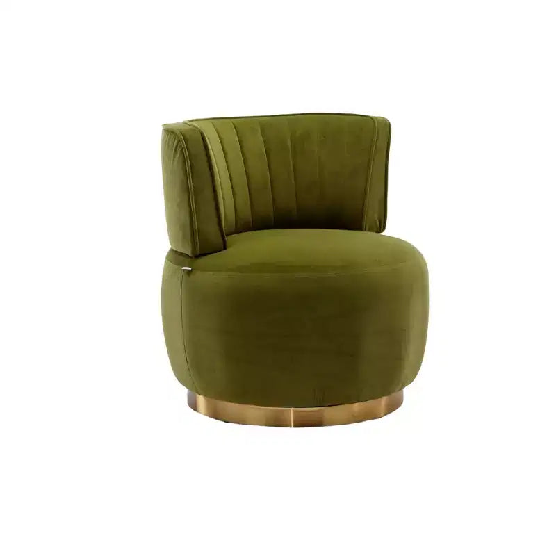 360 Swivel Accent Chair Barrel Chair Velvet Upholstered Armchair Round Cuddle Reading Chair Vanity Chair - ModernLuxe