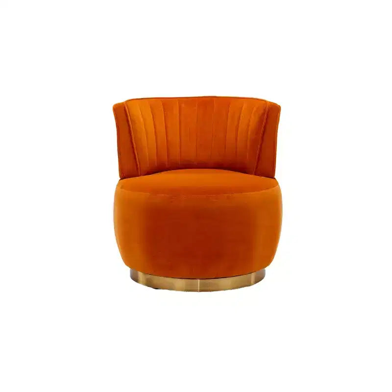 360 Swivel Accent Chair Barrel Chair Velvet Upholstered Armchair Round Cuddle Reading Chair Vanity Chair - ModernLuxe