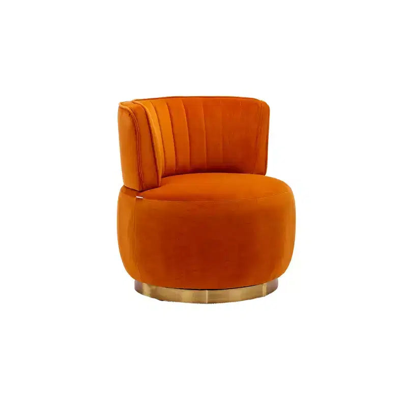 360 Swivel Accent Chair Barrel Chair Velvet Upholstered Armchair Round Cuddle Reading Chair Vanity Chair - ModernLuxe