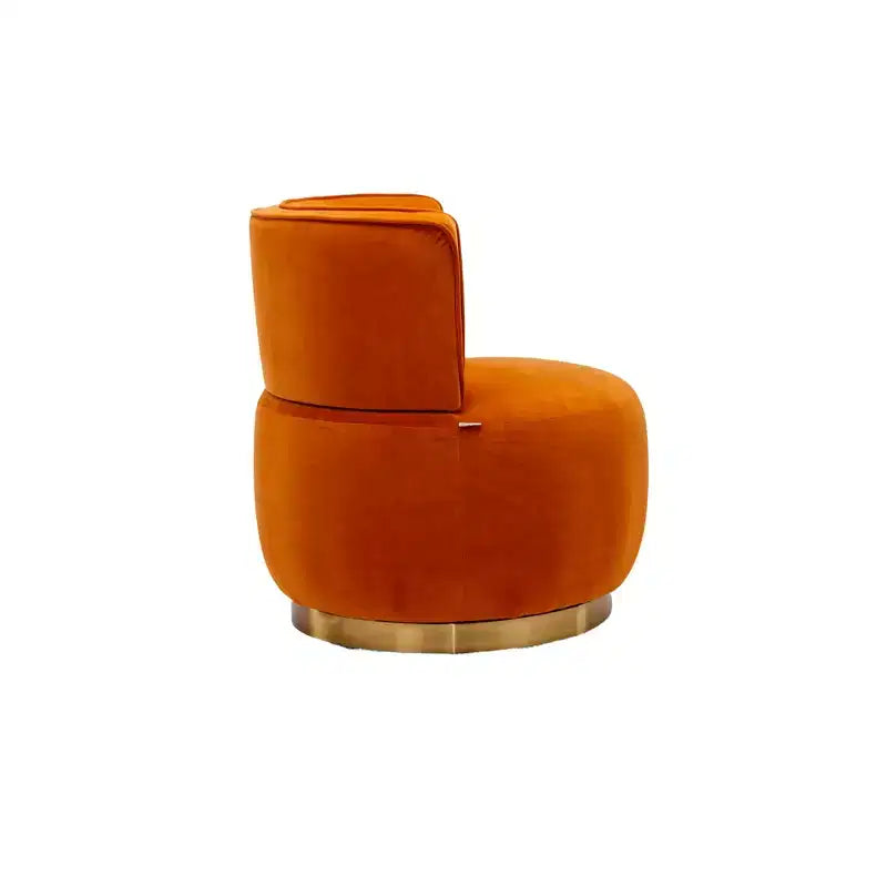 360 Swivel Accent Chair Barrel Chair Velvet Upholstered Armchair Round Cuddle Reading Chair Vanity Chair - ModernLuxe