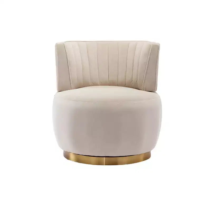 360 Swivel Accent Chair Barrel Chair Velvet Upholstered Armchair Round Cuddle Reading Chair Vanity Chair - ModernLuxe