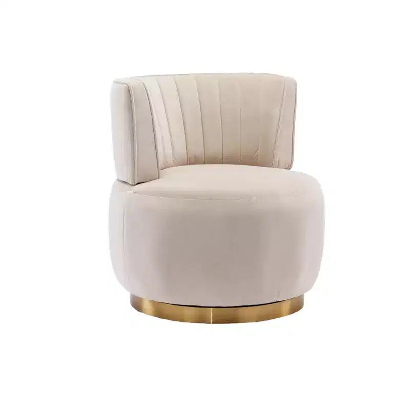 360 Swivel Accent Chair Barrel Chair Velvet Upholstered Armchair Round Cuddle Reading Chair Vanity Chair - ModernLuxe