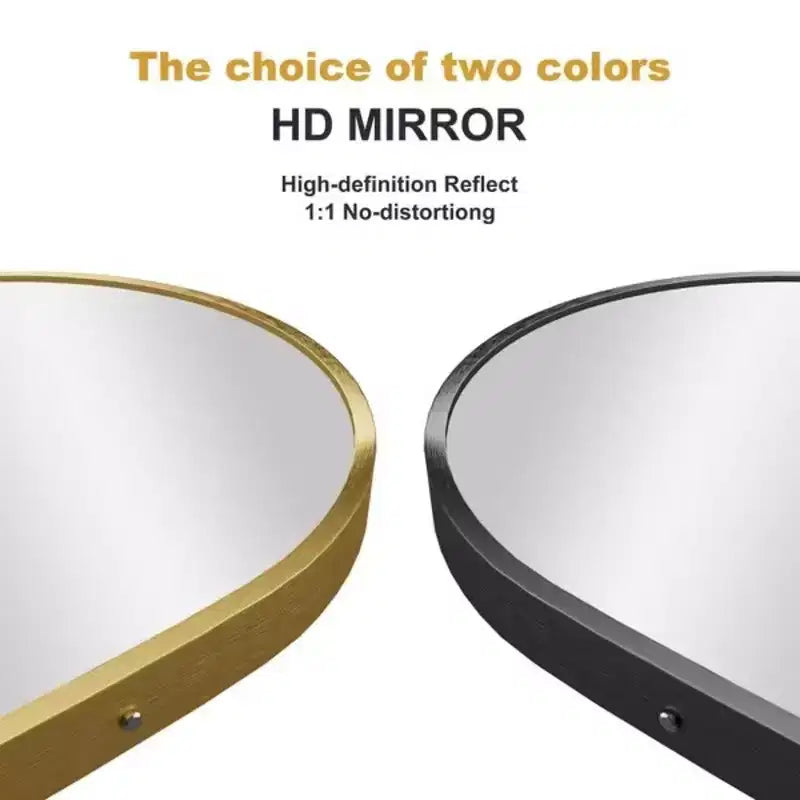 MAYEERTY Black 39.37 x 66.93 Inch Arch Shaped Thin Edged Aluminum Alloy Full Length Mirror with Stand for Living Room and Bedroom Wall Decor