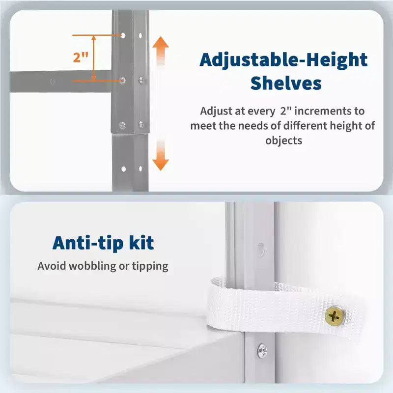 5-Shelf Shelving, Storage Shelves Metal Bookshelves for Storage, Adjustable Garage Shelving Heavy Duty Storage Rack Pantry Shelf Kitchen Shelving
