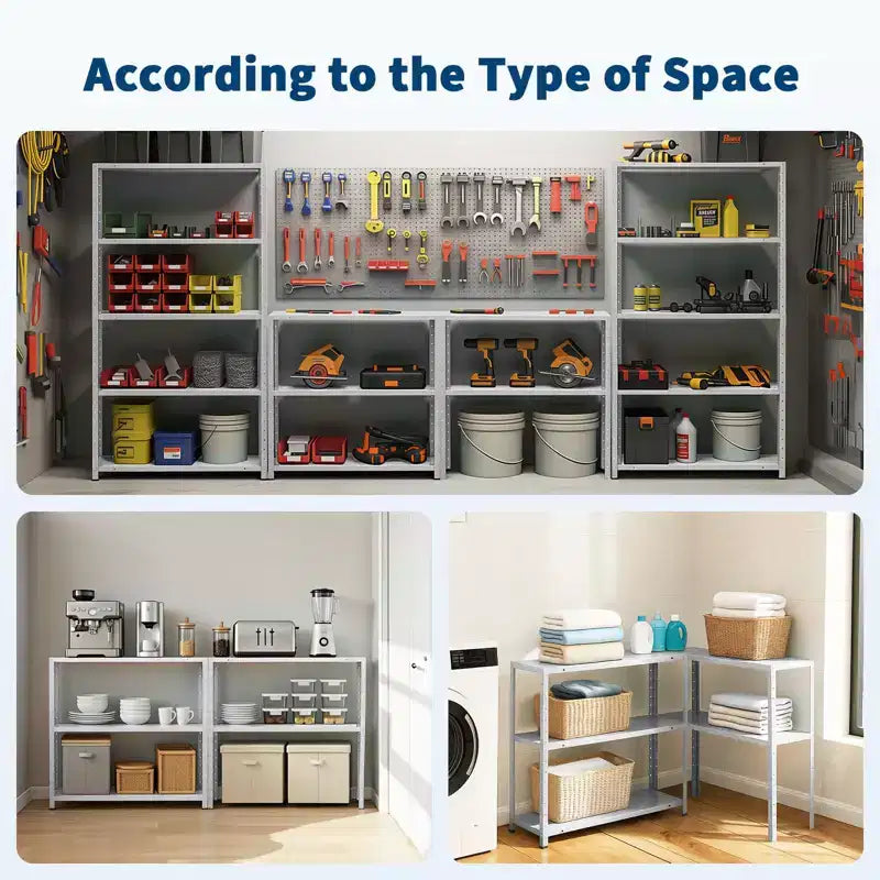 5-Shelf Shelving, Storage Shelves Metal Bookshelves for Storage, Adjustable Garage Shelving Heavy Duty Storage Rack Pantry Shelf Kitchen Shelving