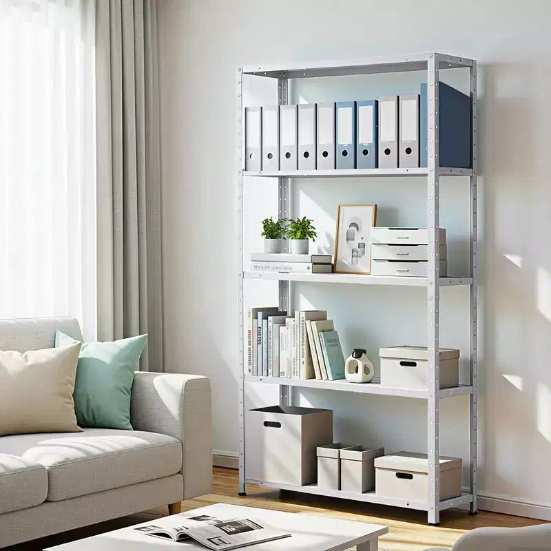 5-Shelf Shelving, Storage Shelves Metal Bookshelves for Storage, Adjustable Garage Shelving Heavy Duty Storage Rack Pantry Shelf Kitchen Shelving