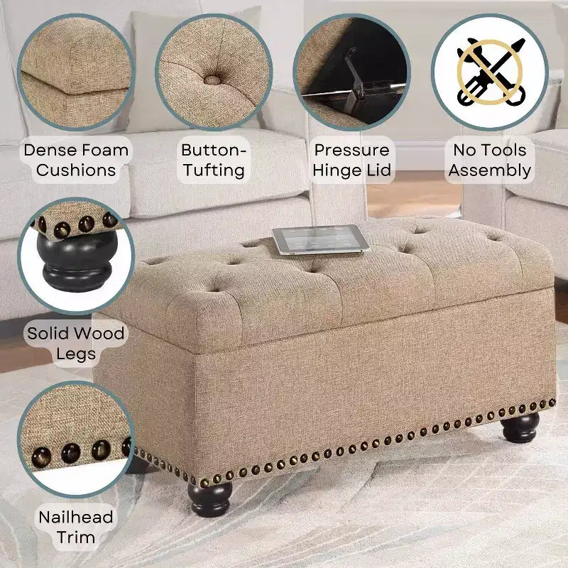 HomeStock Comfort 7th Avenue Storage Ottoman
