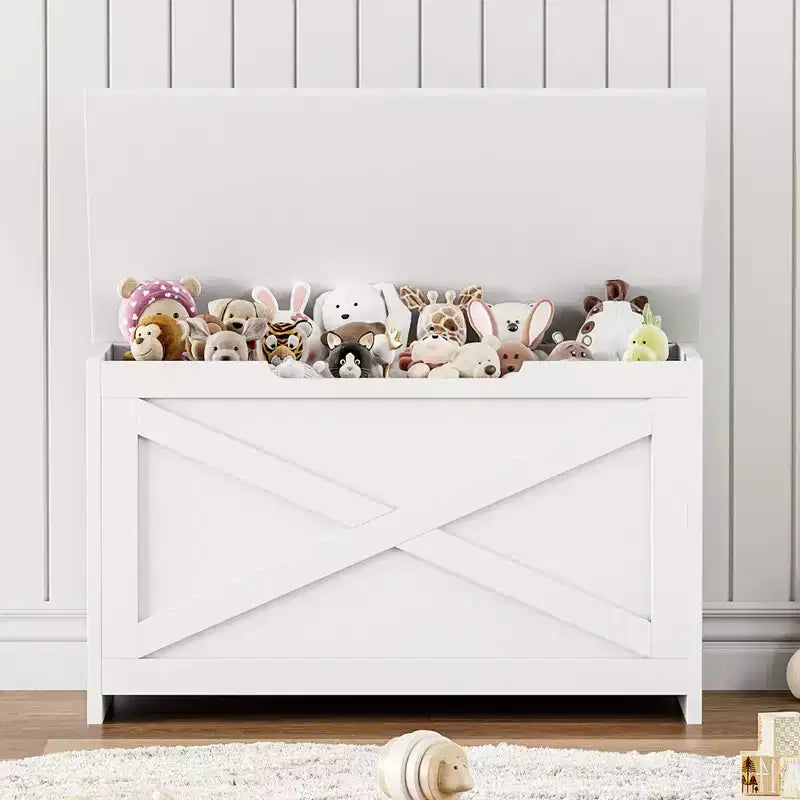 30 Inch Wooden Storage Bench with Safety Hinge, Large Shoe Storage Chest, Easy Assembly, Versatile Entryway, Living Room, and Bedroom