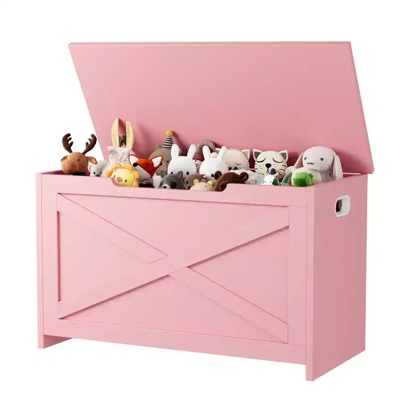 30 Inch Wooden Storage Bench with Safety Hinge, Large Shoe Storage Chest, Easy Assembly, Versatile Entryway, Living Room, and Bedroom