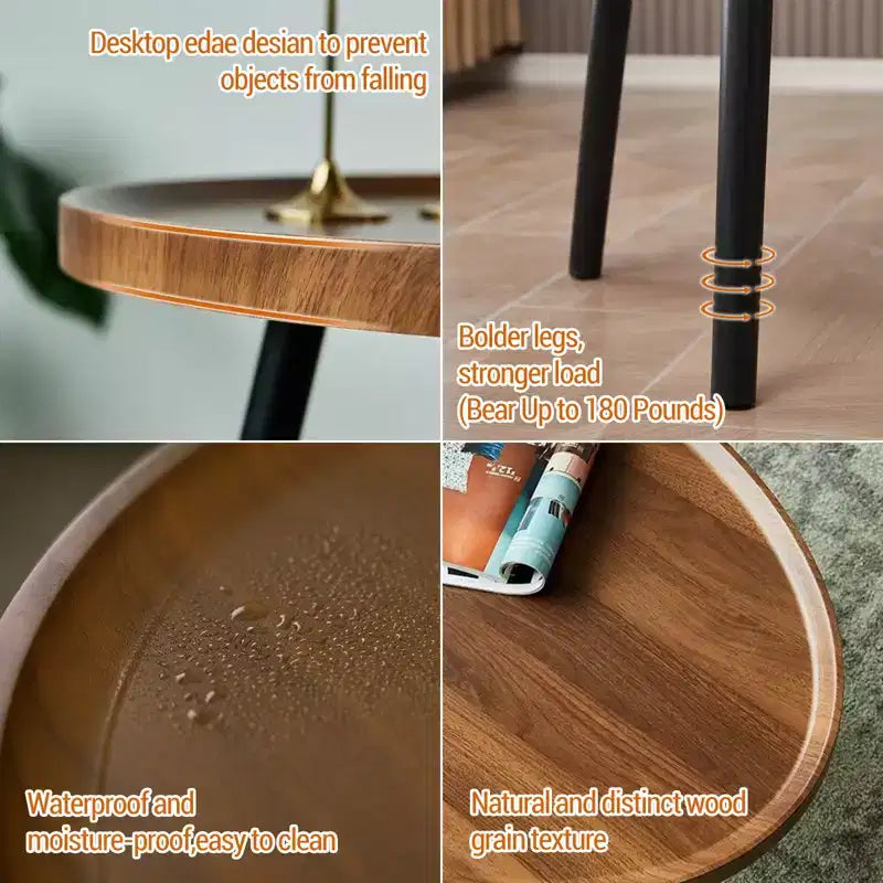 Farmhouse Modern Coffee Table Set of 2, 31.5 in Oval & 20 in Round Nesting Cocktail Table, Easy Assembly