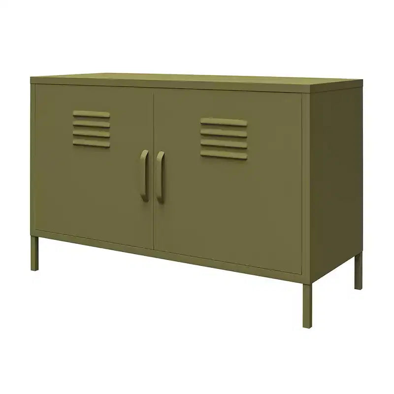 RealRooms Shadwick 2 Door Metal Locker Accent Cabinet