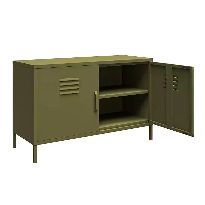 RealRooms Shadwick 2 Door Metal Locker Accent Cabinet
