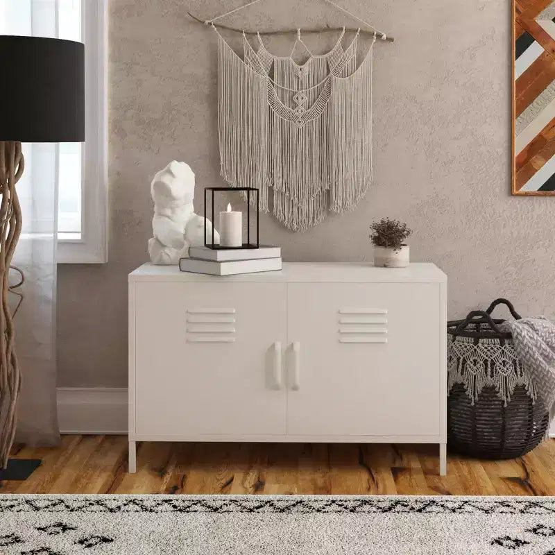 RealRooms Shadwick 2 Door Metal Locker Accent Cabinet
