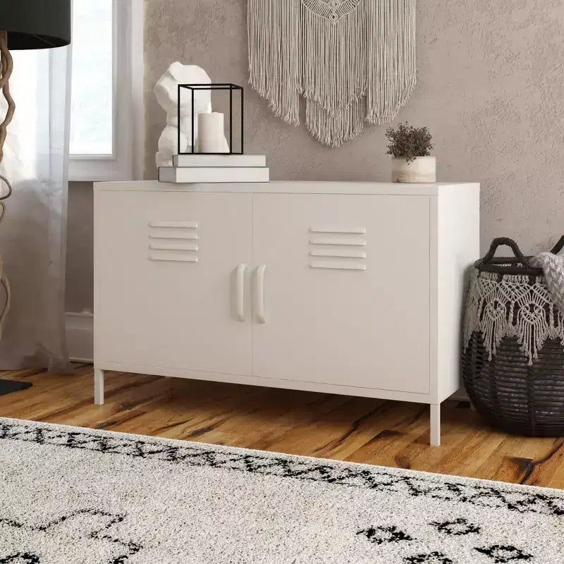 RealRooms Shadwick 2 Door Metal Locker Accent Cabinet