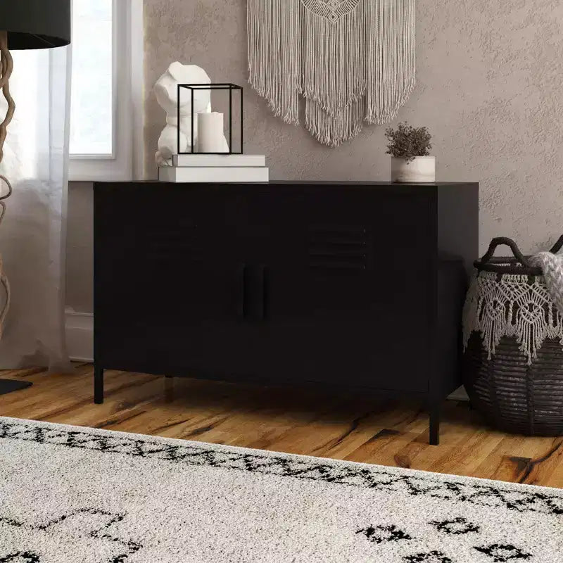 RealRooms Shadwick 2 Door Metal Locker Accent Cabinet