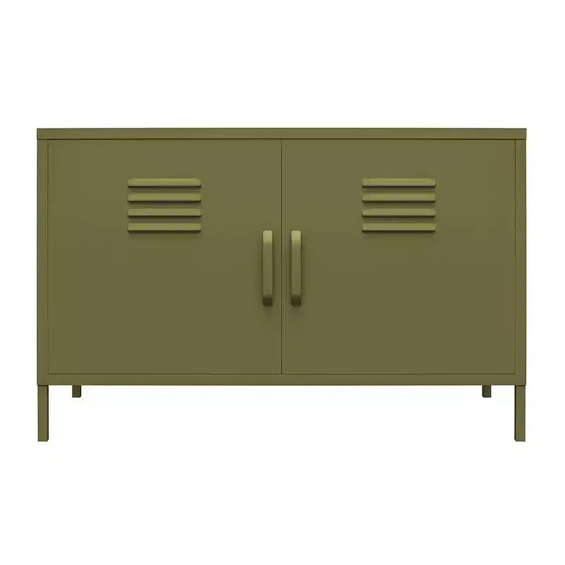 RealRooms Shadwick 2 Door Metal Locker Accent Cabinet