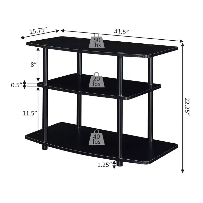 Designs2Go 3 Tier TV Stand for TVs up to 32 - Breighton Home