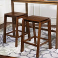 Sunnydaze Set of 2 Indoor Wooden Backless Counter-Height Stools - Dark Walnut - 25