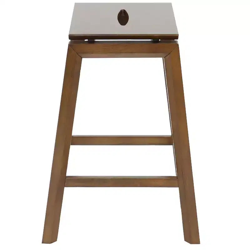 Sunnydaze Set of 2 Indoor Wooden Backless Counter-Height Stools - Dark Walnut - 25